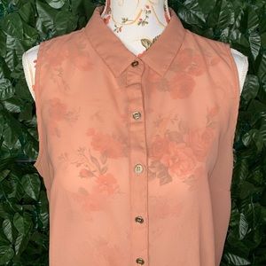Charlotte Russe Sleeveless Button-Up
